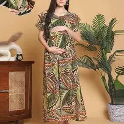 moms maternity Women Floral Print Fit & Flare Dress-picture-21