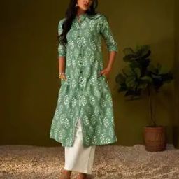Women Floral Print A-Line Kurta -image-101