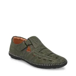 Round-Toe Shoe-Style Sandals with Velcro Fastening-image-87