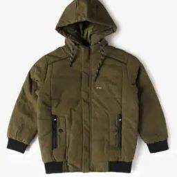 Boys Regular Fit Zip-Front Puffer Jacket-3