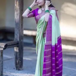 Women Banarasi Silk Saree with Contrast Border-image-66