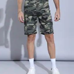 Men Camouflage Regular Fit Cargo Shorts-image-33