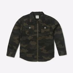 Camouflage Print Zip-Front Jacket-image-45