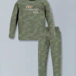 Typographic Print T-Shirt & Pants Set-image-30