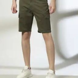 Men Slim Fit Cargo Shorts with Insert Pockets-image-86