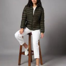 Women Quilted Regular Fit Puffer Jacket-image-41