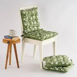 Set of 4 Floral Print Sqaure Chair Pads-image-29