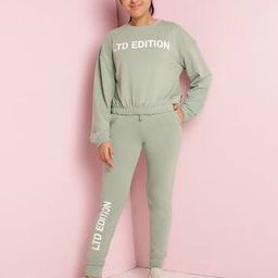 Girls Typographic Print T-Shirt & Pants Set-image-8