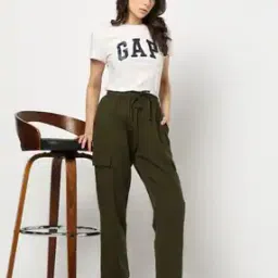 Women Mid-Rise Tapered Fit Cargo Pants-image-105