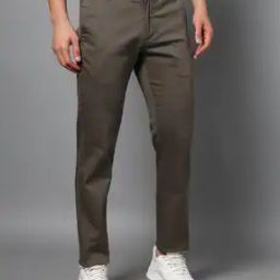 Men Slim Fit Flat-Front Trousers with Insert Pockets-image-27