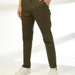 Men Regular Fit Flat-Front Trousers-image-86
