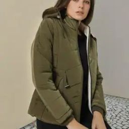 Quilted Bomber Jacket with Detachable Hood-image-89