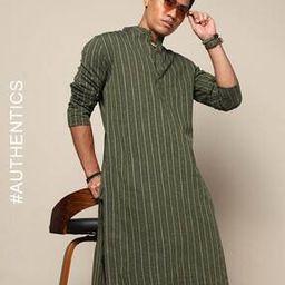 South Cotton Dobby Long Kurta & Side Pocket-image-99