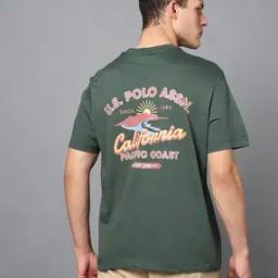 Men Brand Print Relaxed Fit Crew-Neck T-Shirt-image-73
