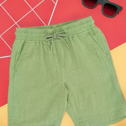 pantaloons junior Regular Fit Flat Front City Shorts with Drawstrings image 1