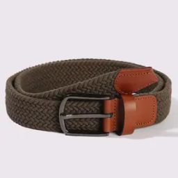 Men Chevron Patterned Leather Belt-20