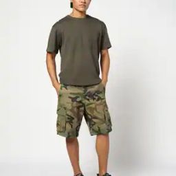 Men Camouflage Print Mid-Rise Regular Fit Cargo Shorts-picture-14