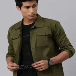 Men Slim Fit Denim Jacket with Flap-Buttoned Pockets-17