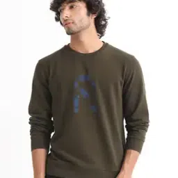 Men Typographic Print Relaxed Fit Round-Neck Sweatshirt-image-73