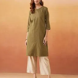 fabindia Women Embroidery Straight Kurta-picture-5