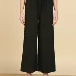 Women Flared Fit Palazzos with Drawstring Waist-image-77