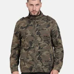 Men Camouflage Print Regular Fit Bomber Jacket-picture-35