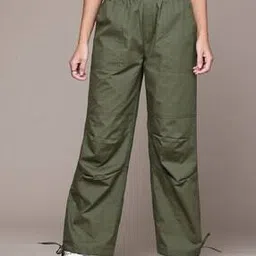 popnetic Women High-Rise Loose Fit Cotton Cargo Pants-picture-10
