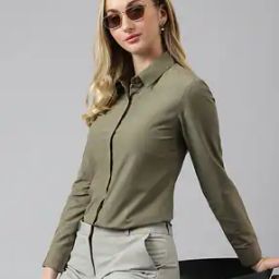 Spread Collar Shirt with Full Sleeves-image-98