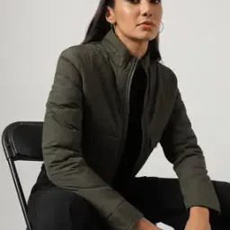 Women Zip-Front Jacket with Flap Pockets-picture-0