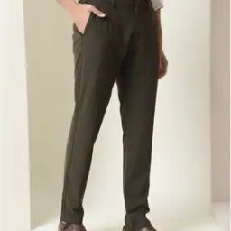 Slim Fit Flat-Front Trousers-picture-37