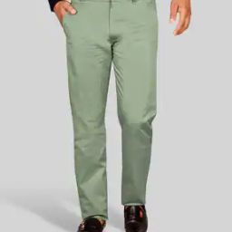 Slim Fit Flat-Front Trousers-image-2