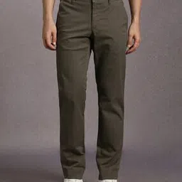 Men Textured Slim Fit Flat Front Pants-image-35