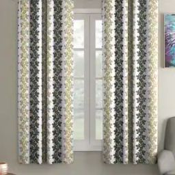 Set of 2 Leaf Print Window Curtains-37