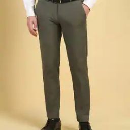 Men Flat-Front Straight Fit Trousers-image-29