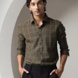 Spread Collar Slim Fit Shirt-image-6