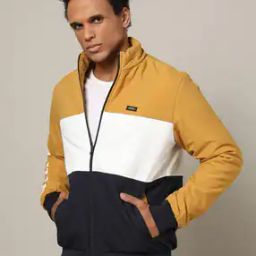 spykar Men Colourblock Regular Fit Zip-Front Jacket-picture-49