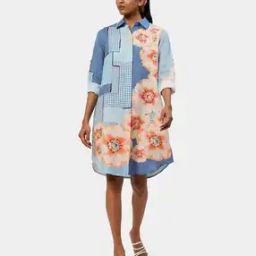 Floral Print Shirt Tunic with Insert Pocket-image-75
