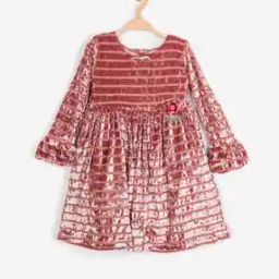 Striped Fit & Flare Dress-image-51