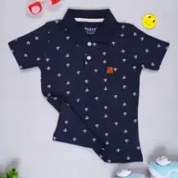 yalzz Boys Anchor Print Regular Fit Polo T-Shirt-picture-1