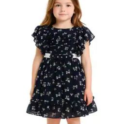 cutecumber Girls Floral Fit and Flare Dress-picture-3