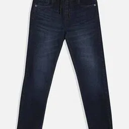 allen solly Boys Mid-Washed Joggers with Elasticated Drawstring Waist-picture-8