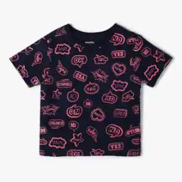 Girls All-Over Print Regular Fit Round-Neck T-Shirt-image-21