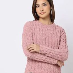 Cable-Knit Round-Neck Pullover-image-99