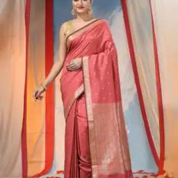 Women Kanjeevaram Silk Saree with Woven Motifs-image-2