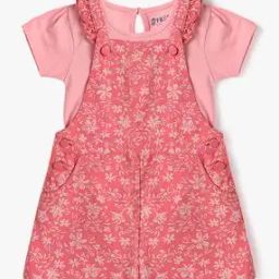 Unisex Floral Print Dungaree with T-Shirt-picture-10