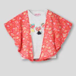 kg frendz Girls Embroidered Regular Fit Round-Neck T-Shirt-picture-2