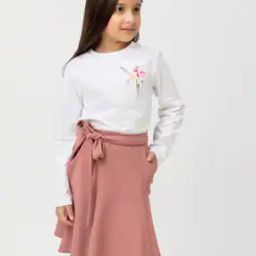 Girls A-Line Skirt with Belt Accent-picture-52