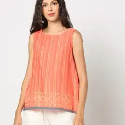 Women Striped Sleeveless Relaxed Fit Top-image-65