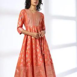 Women Printed V-Neck Fit & Flare Dress-28