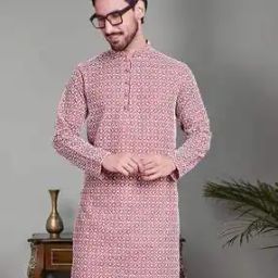 Men Embroidered Regular Fit Long Kurta-image-66